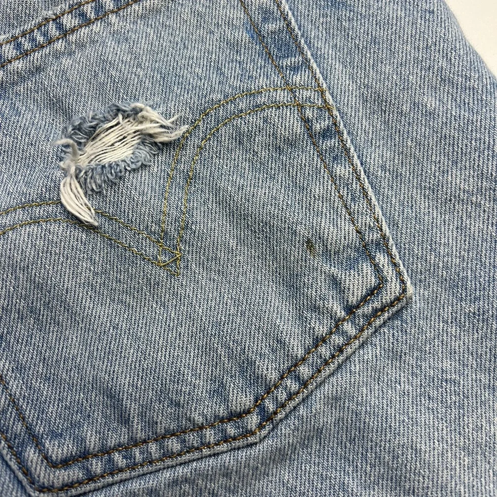 Levi's 501 Cut Off Blue Jean Shorts Women 28 High Rise Button Fly Hipster Summer